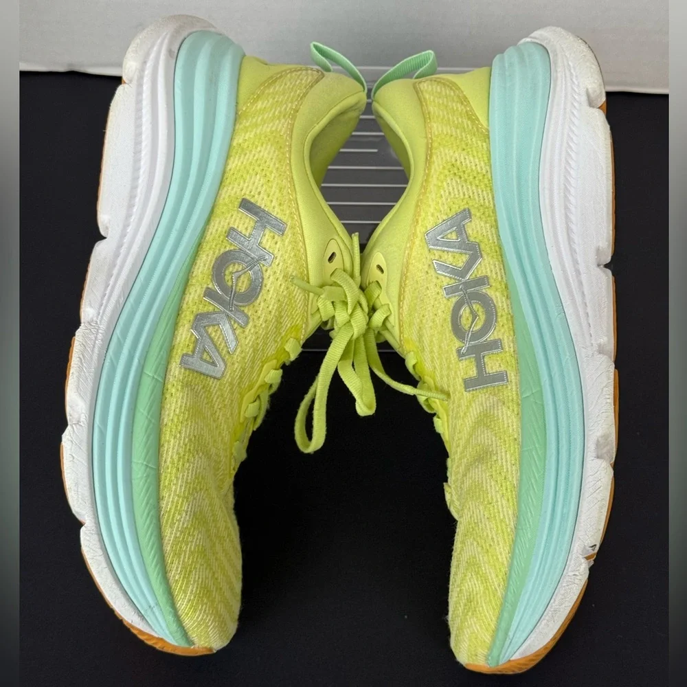 HOKA Gaviota 5 Running Shoes Womens Size  8 Yellow Lime Cushioned Stability Road - Picture 4 of 11